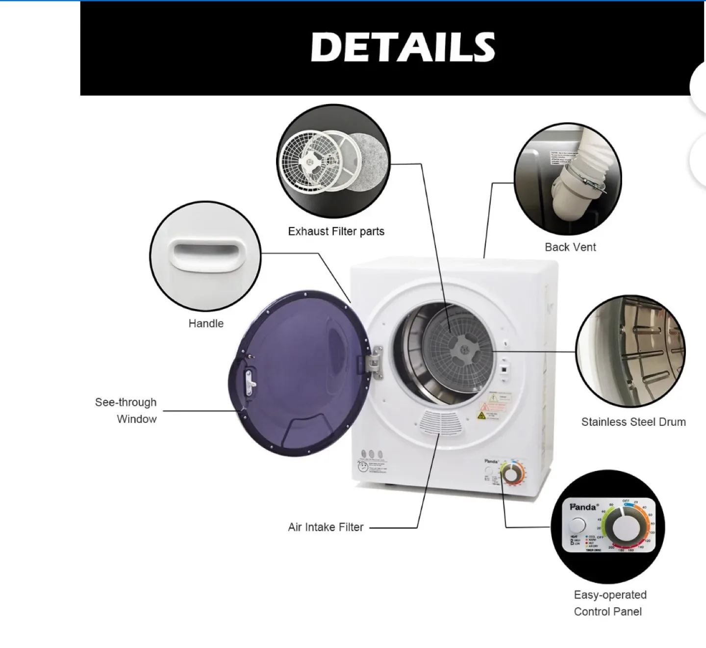 Panda Portable Dryer - Compact Laundry Solution image indicator(2)