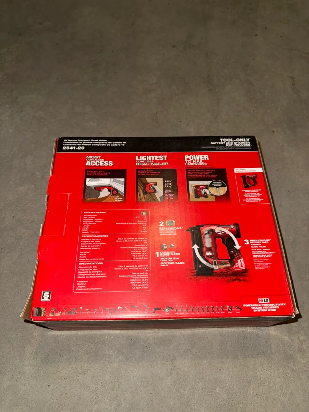 Milwaukee M12 FUEL 18 Gauge Brad Nailer 2541-20 - New image indicator(2)
