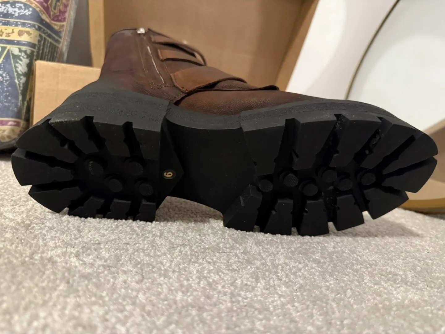 Steve Madden Brown Leather Boots, Size 9 image indicator(4)