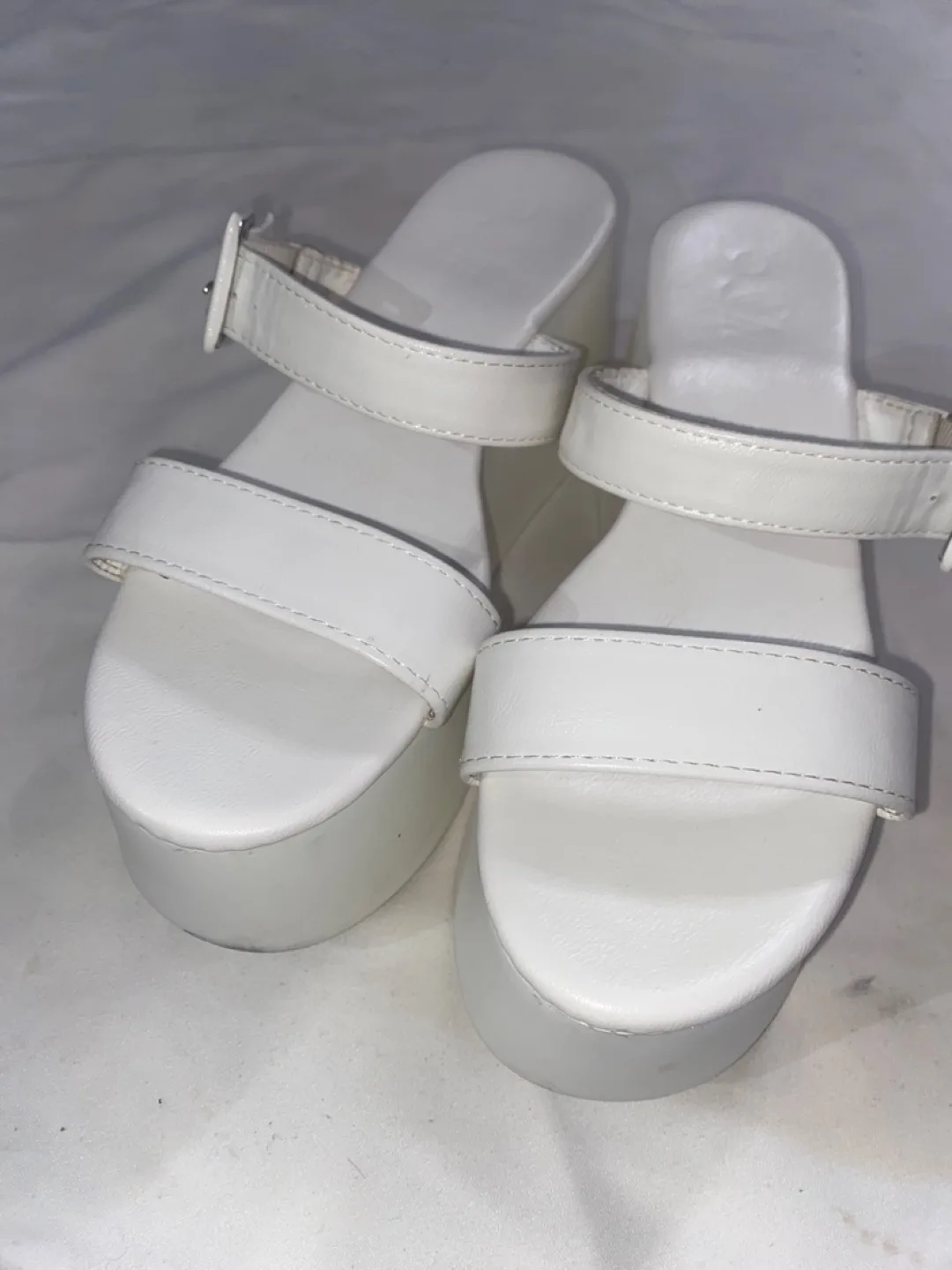 Shein White Platform Sandals - Size 7.5 thumbnail