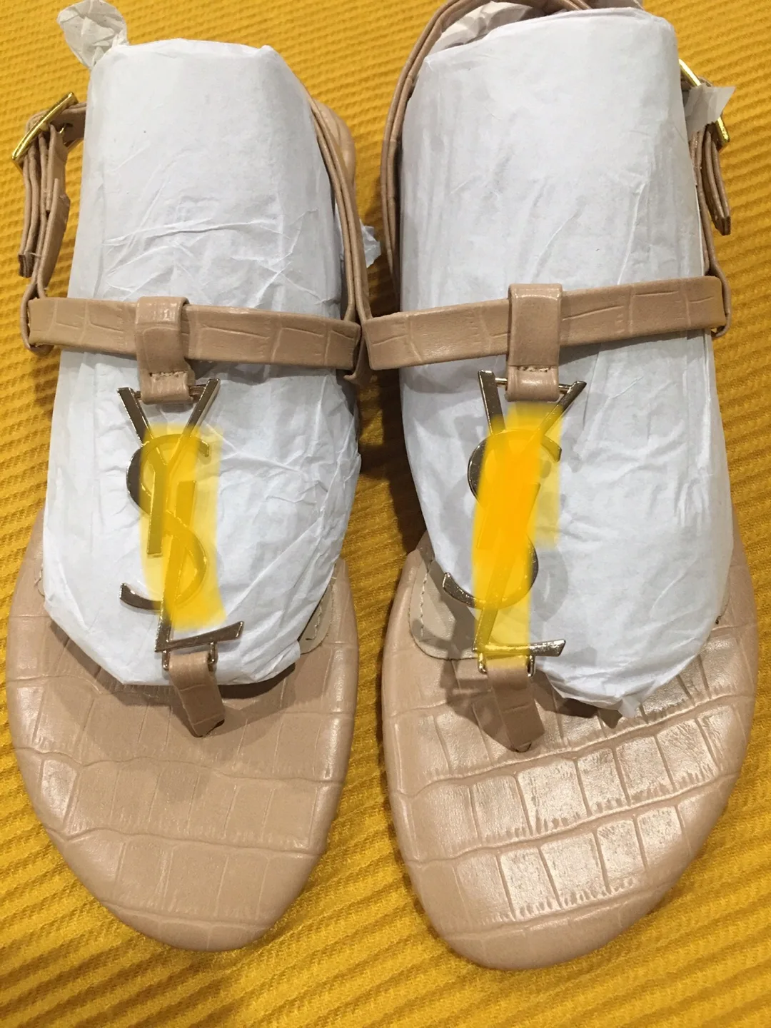 Croc leather sandals thumbnail