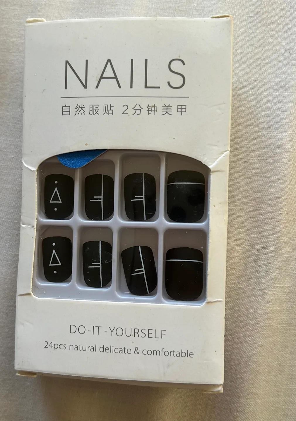 DIY Black Press On Nails - 24 pcs thumbnail