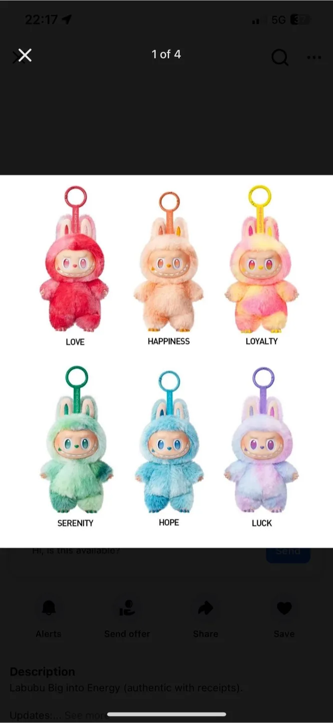 Labubu Big into Energy Plush Charms thumbnail