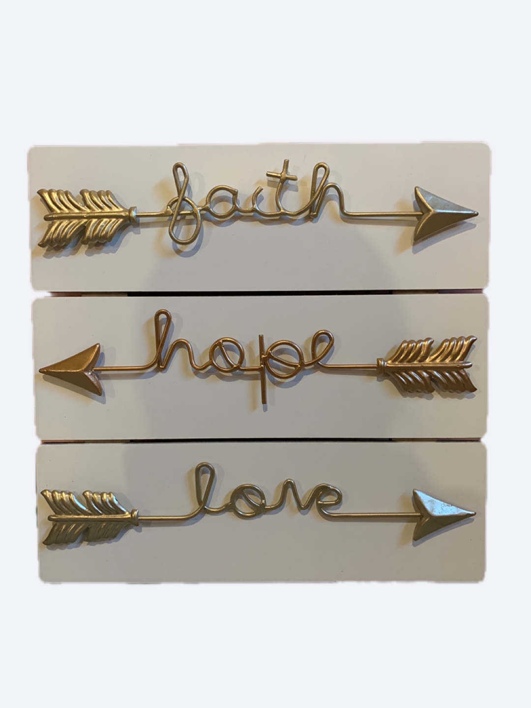 Faith, Hope, Love Arrow Wall Decor