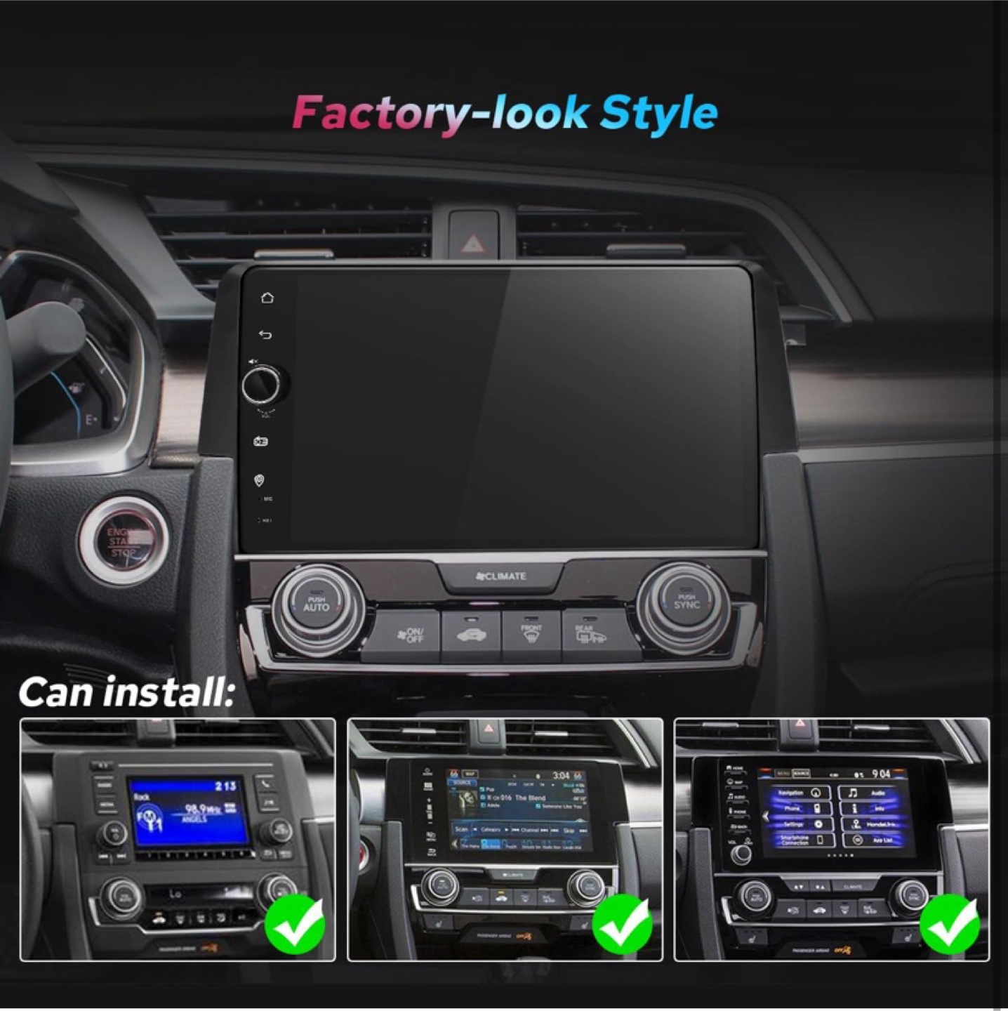 9" Android Car Stereo for Honda Civic 2016-2021 - photo 3
