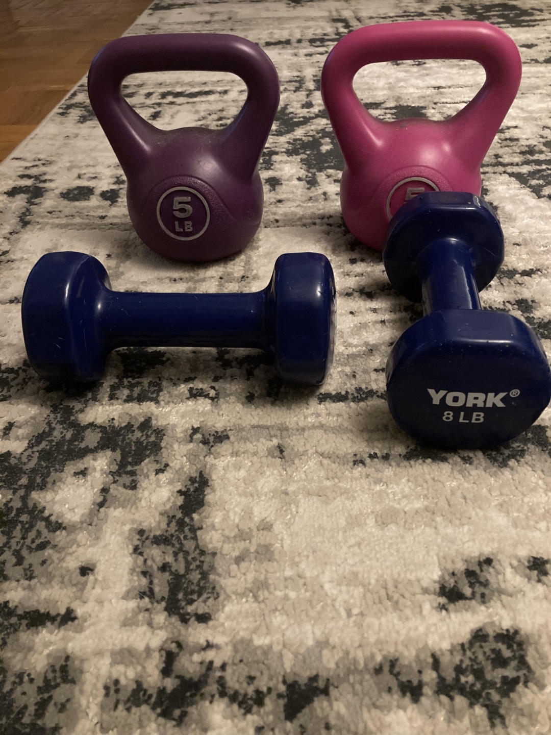 York 8 LB Dumbbell & 5 LB Kettlebell