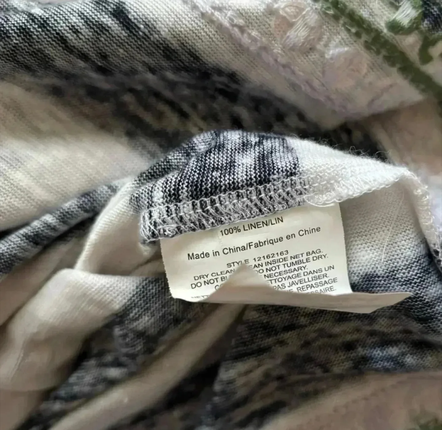 Tory Burch Navy/White Striped Sequin Bottom 100% Linen Tank image indicator(4)