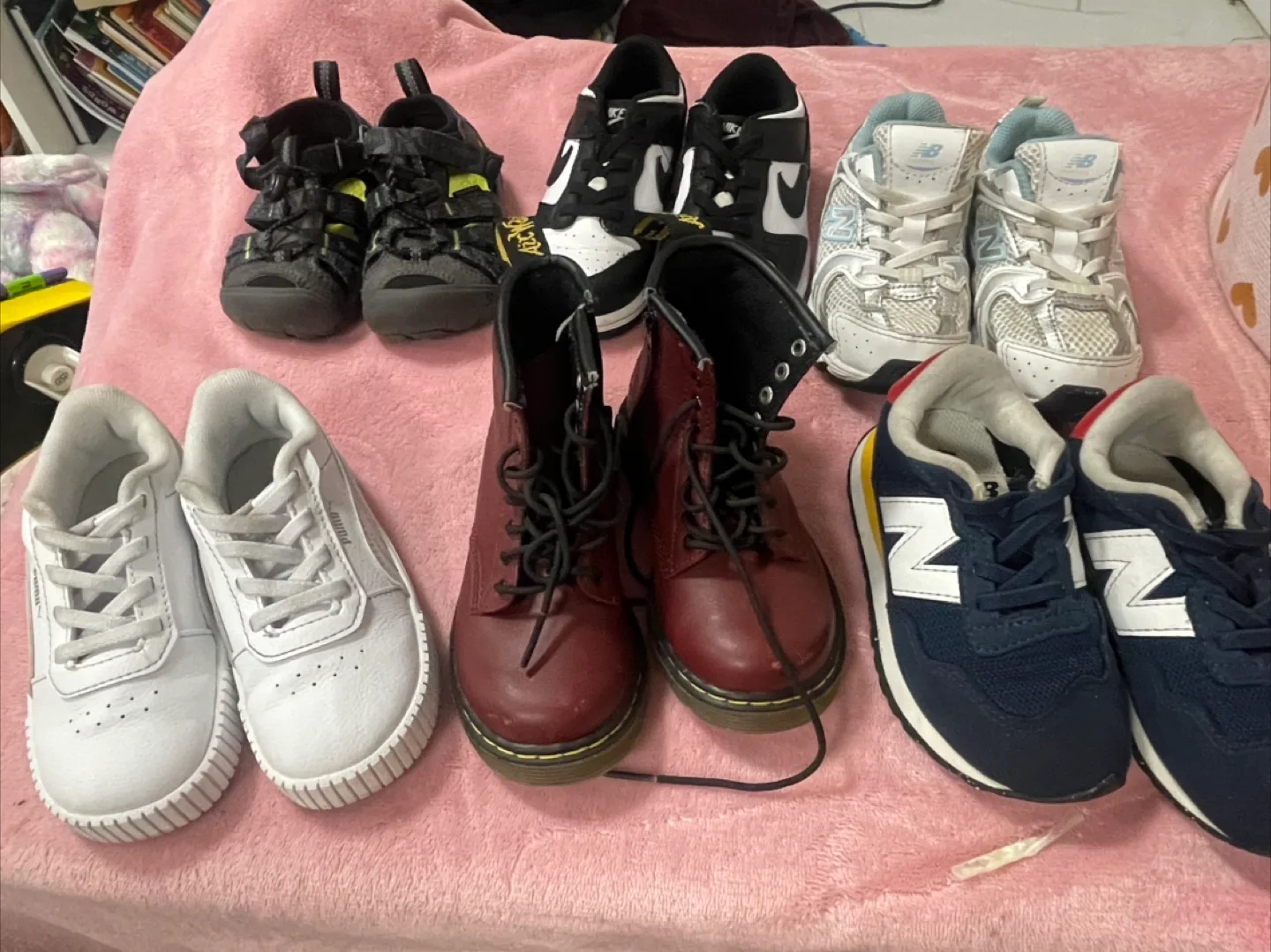 Assorted Kids Shoes: Nike, Puma, New Balance, Dr. Martens thumbnail
