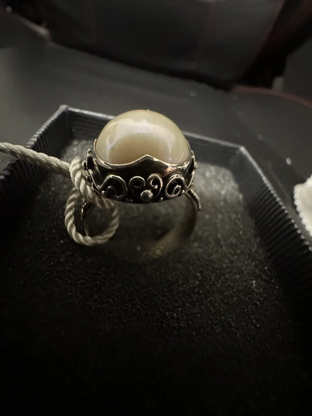 Samuel B Sterling silver 925 Pearl Ring size 5.5 image indicator(2)