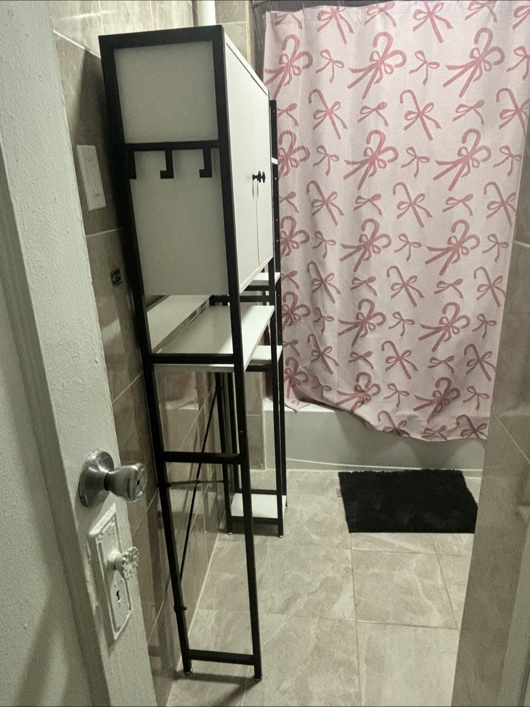 White Bathroom Cabinet with Black Frame - photo 3