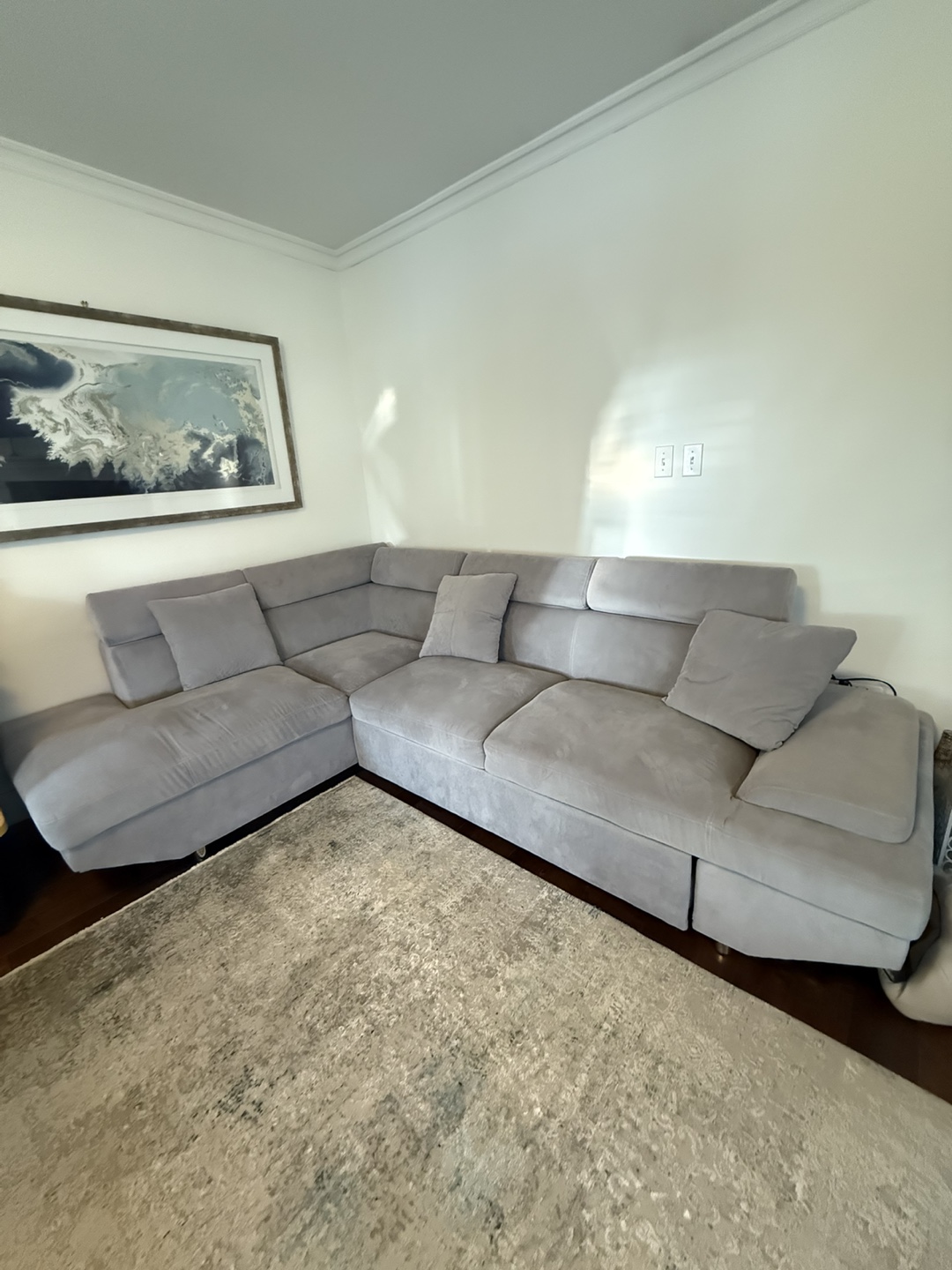 Grey Sectional Sofa bed with Ottoman - photo 2