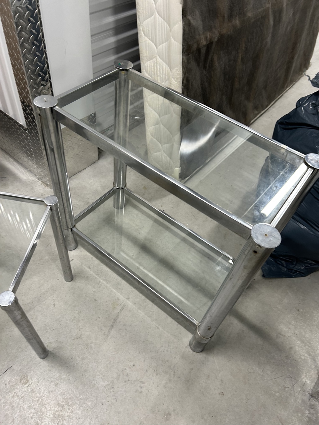 Glass & Chrome Coffee Table Set - photo 3