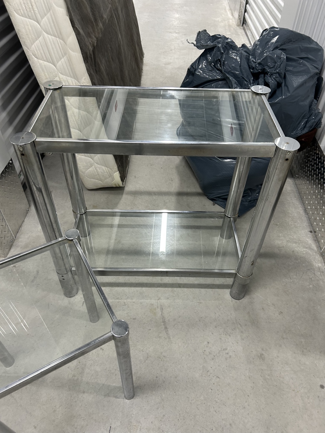 Glass & Chrome Coffee Table Set - photo 2