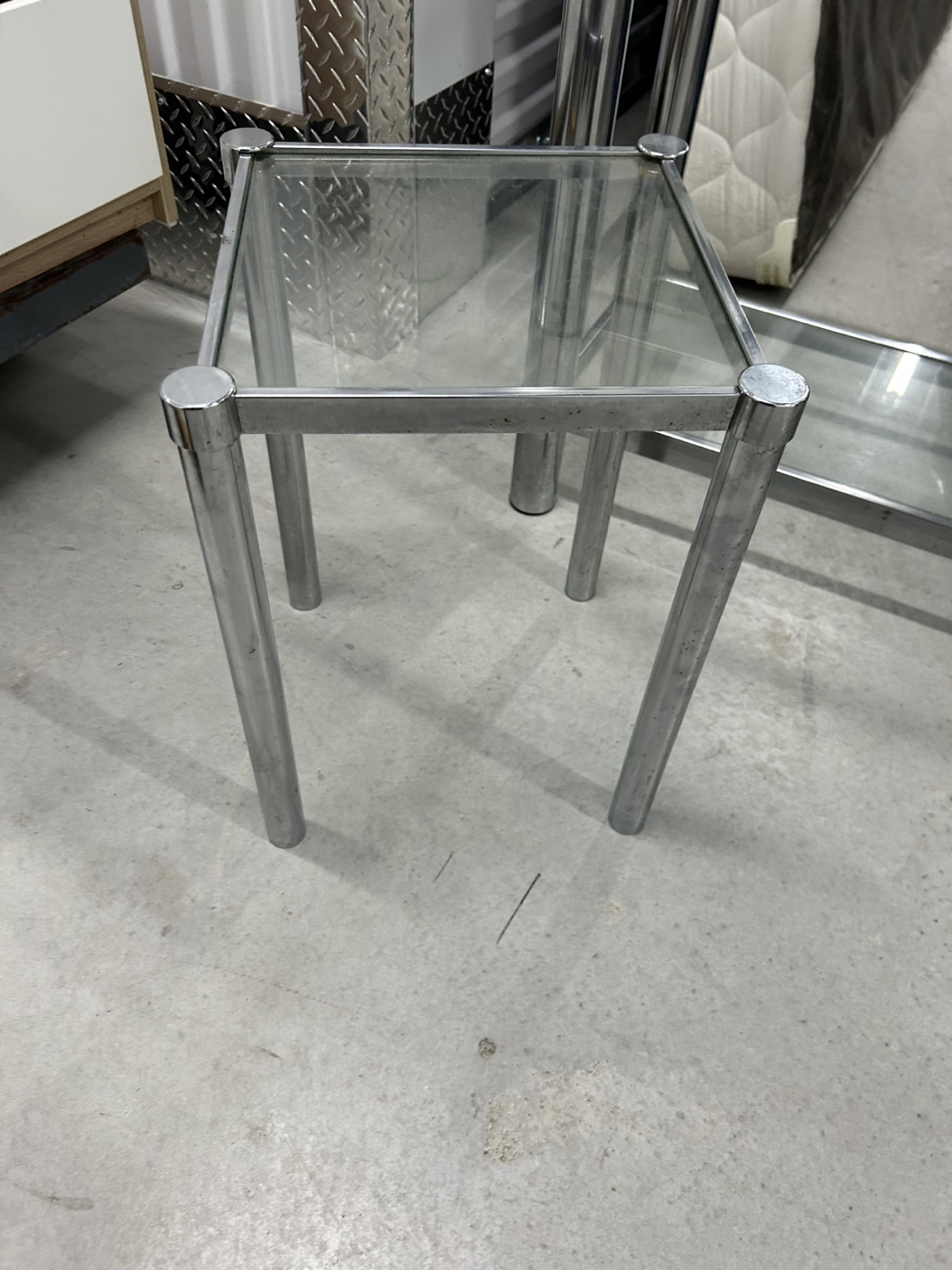 Glass & Chrome Coffee Table Set