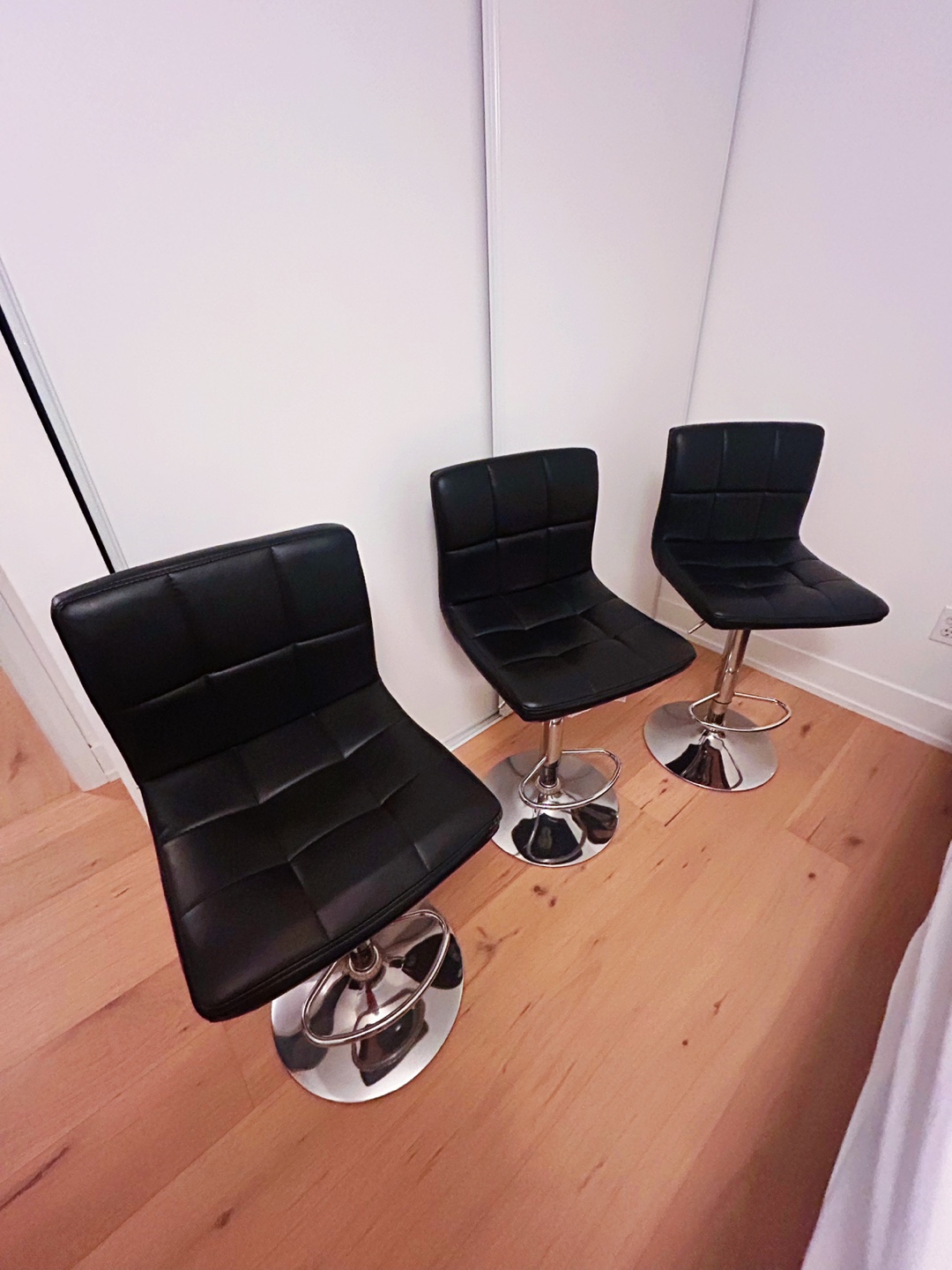 Set of 3 Black Bar Stools