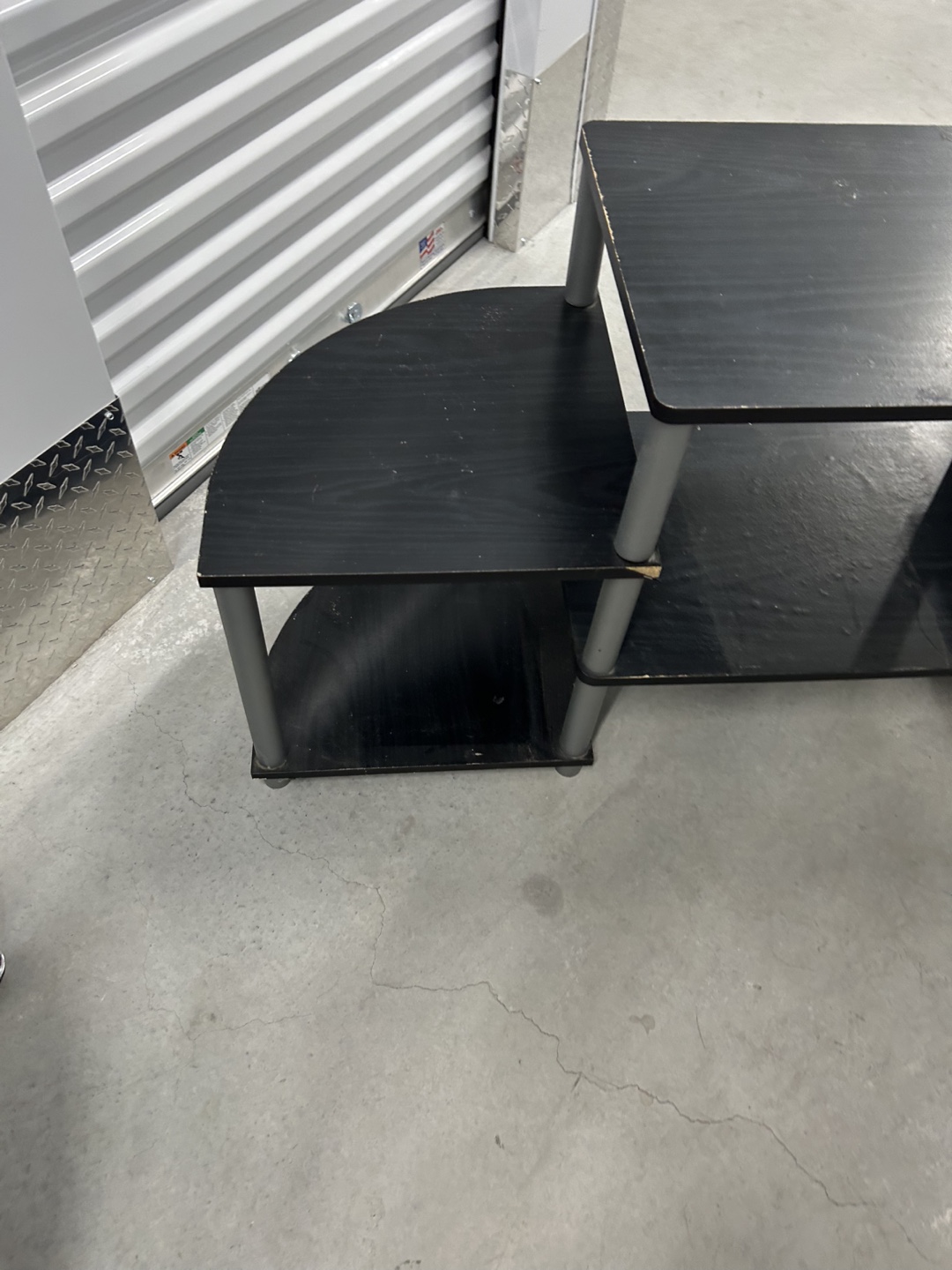 Black TV Stand with Shelves - photo 5