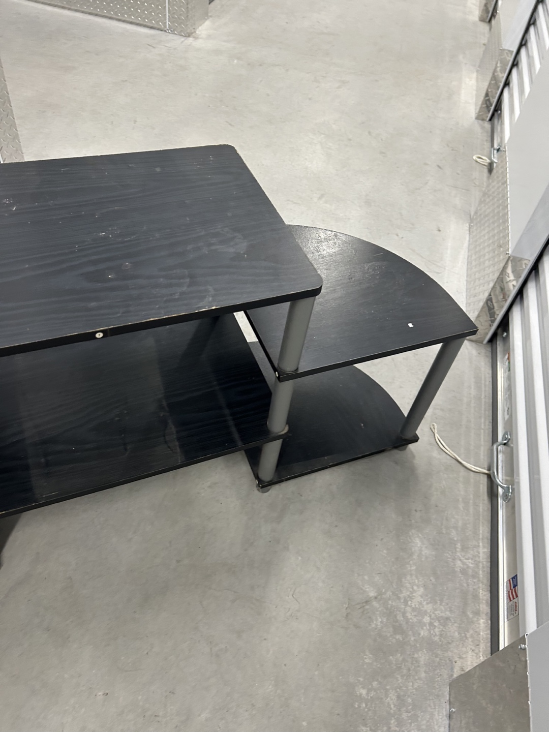 Black TV Stand with Shelves - photo 3