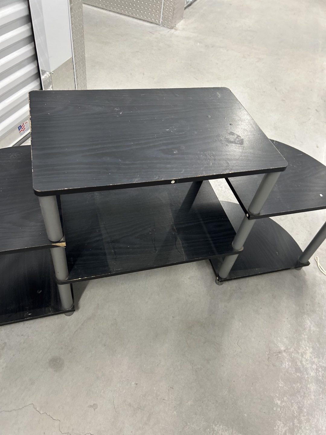 Black TV Stand with Shelves - photo 2