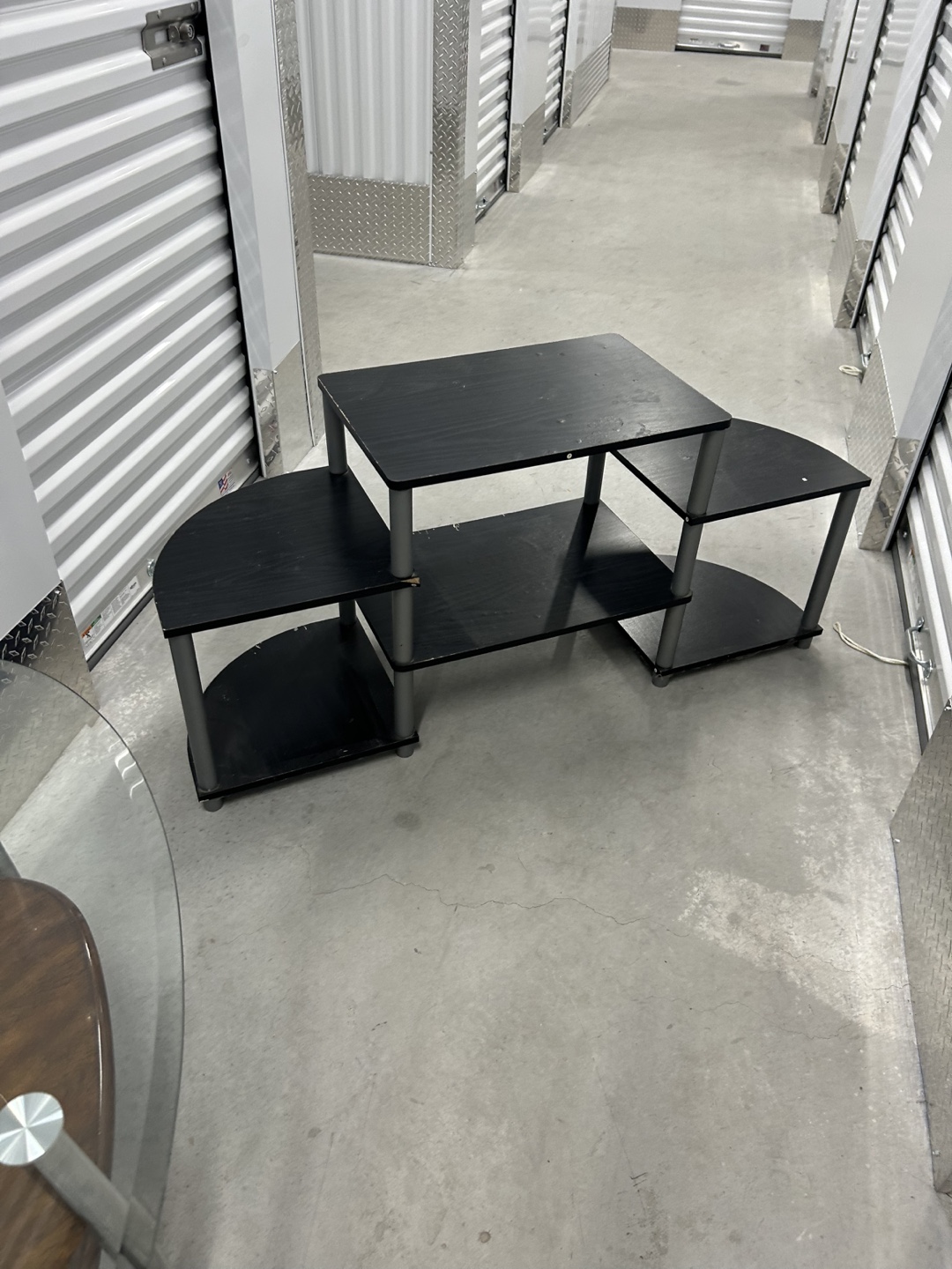 Black TV Stand with Shelves