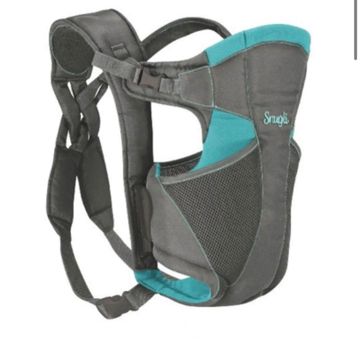 Snugli Baby Carrier - Grey & Teal thumbnail