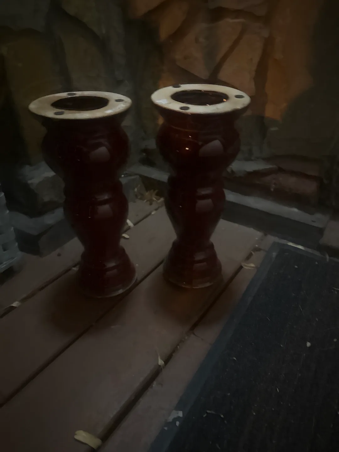 Pair of Decorative Urn Planters - Red thumbnail