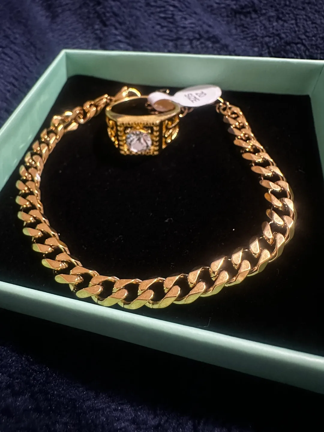 Gold Ring and Chain Set, Size 20 thumbnail