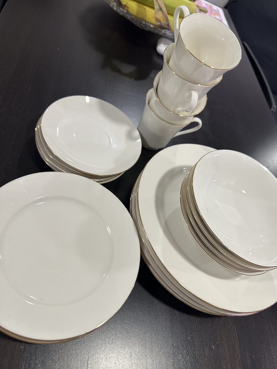 White & Gold Trim Dinnerware Set - photo 3