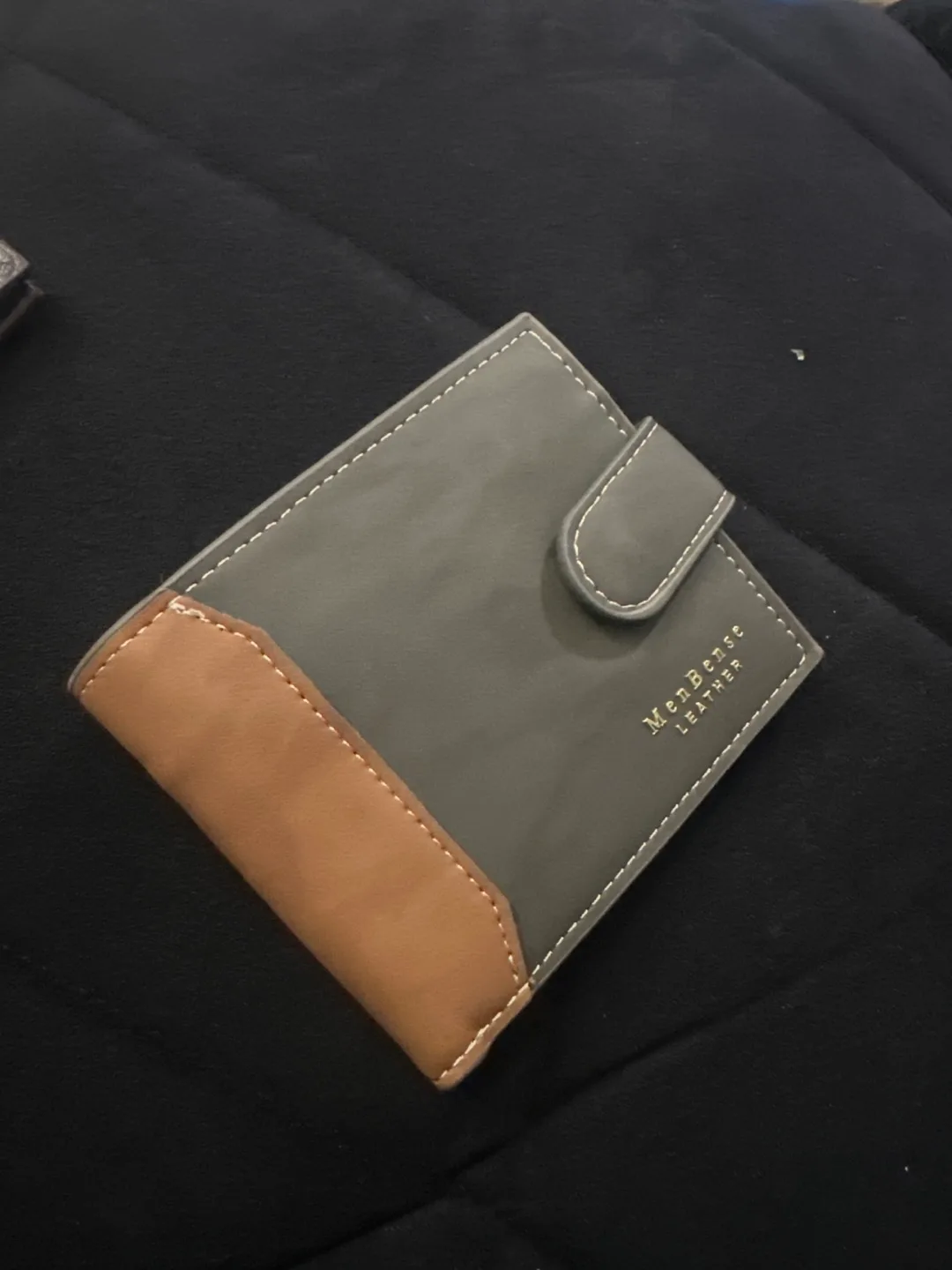 MenBense Leather Wallet - Grey & Brown thumbnail