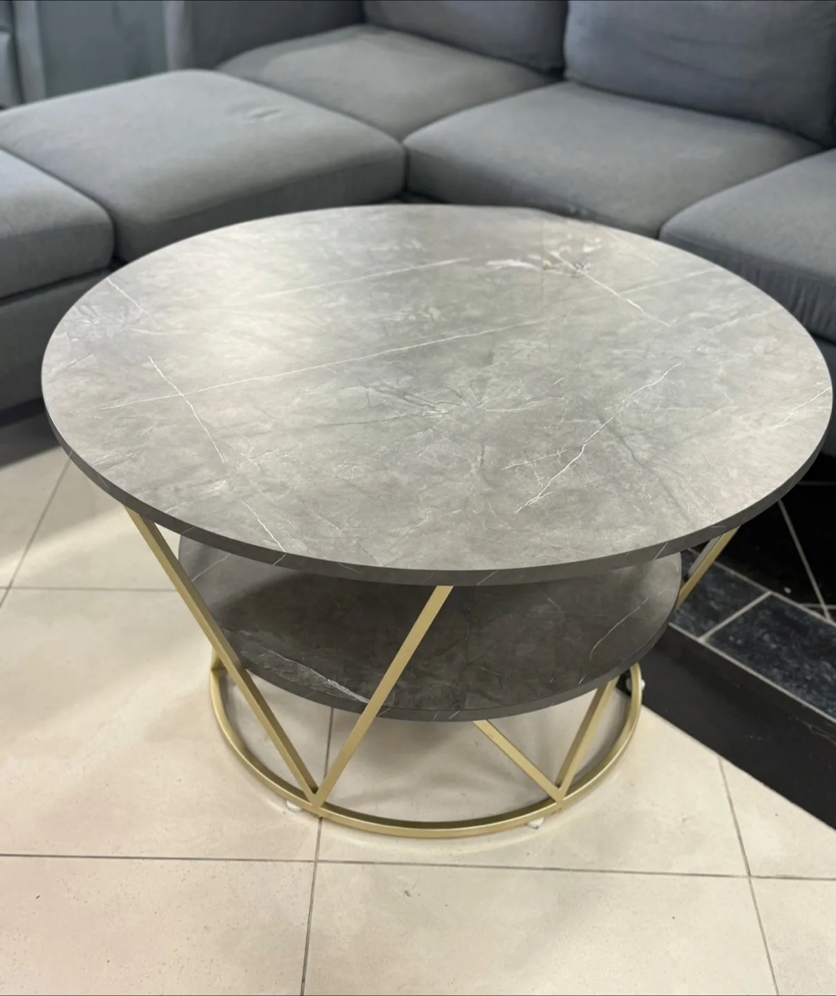 (NEW) Round Grey Coffee Table thumbnail