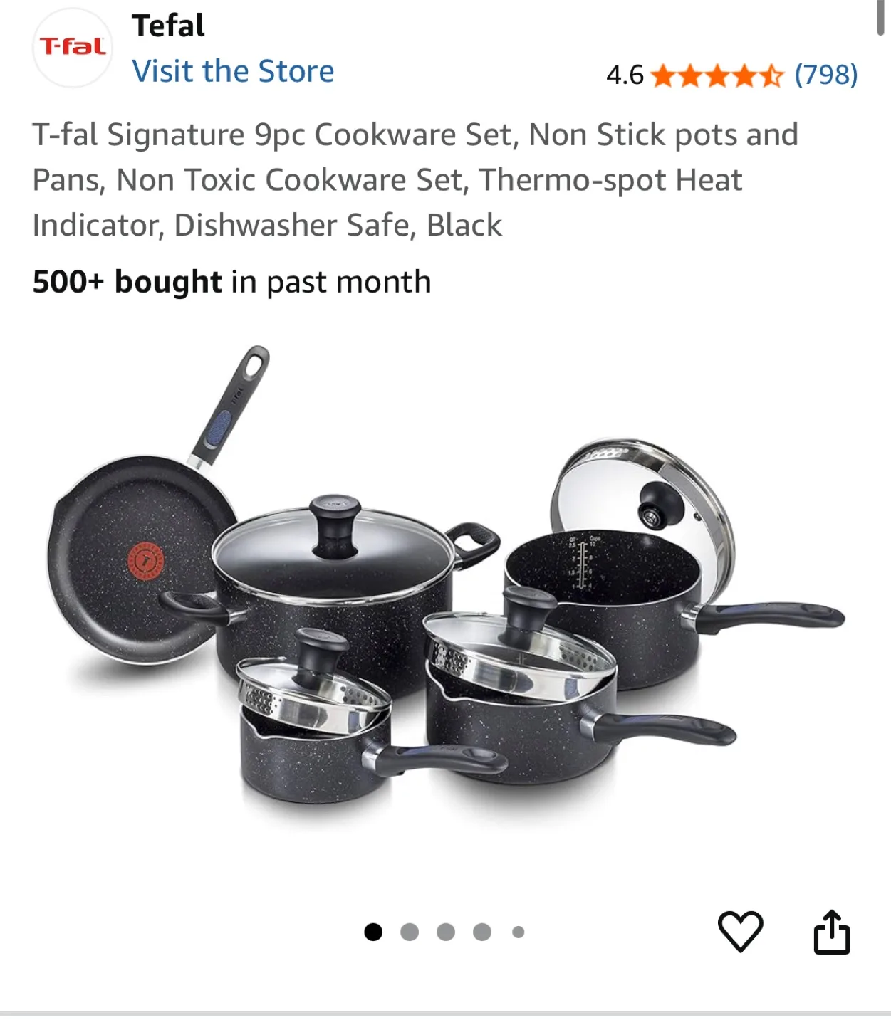 🔥T-fal Signature Cookware Set (Fry Pan, Saucepans) image indicator(5)