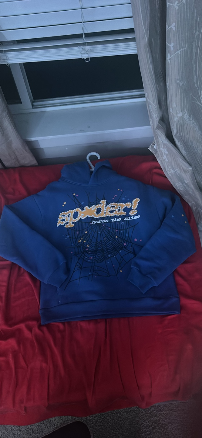 Sp5der Blue Hoodie Size S