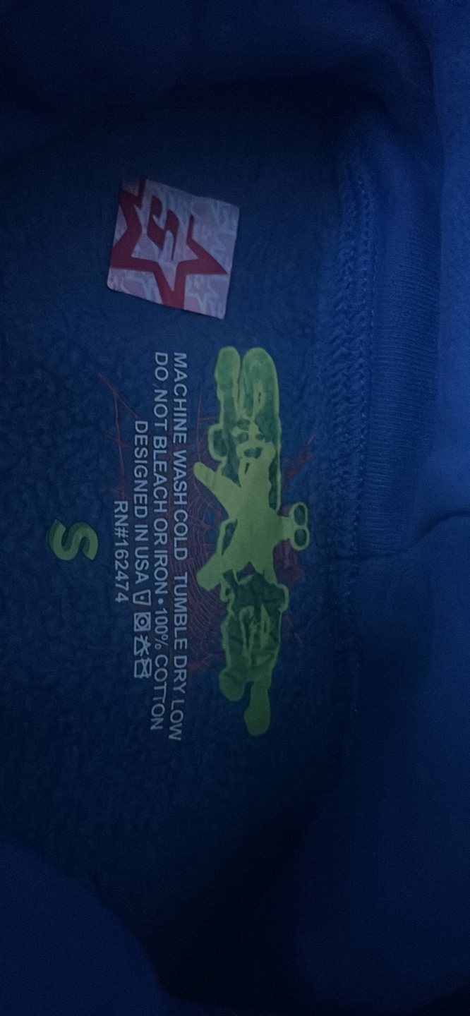 Sp5der Blue Hoodie Size S - photo 4