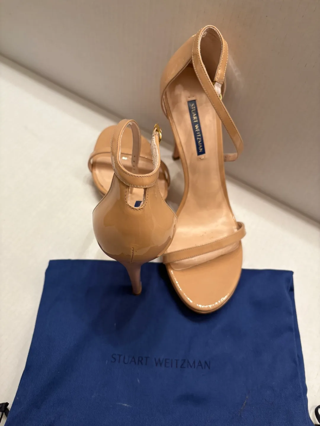 Stuart Weitzman Strappy Nude Heels - Size 10 thumbnail