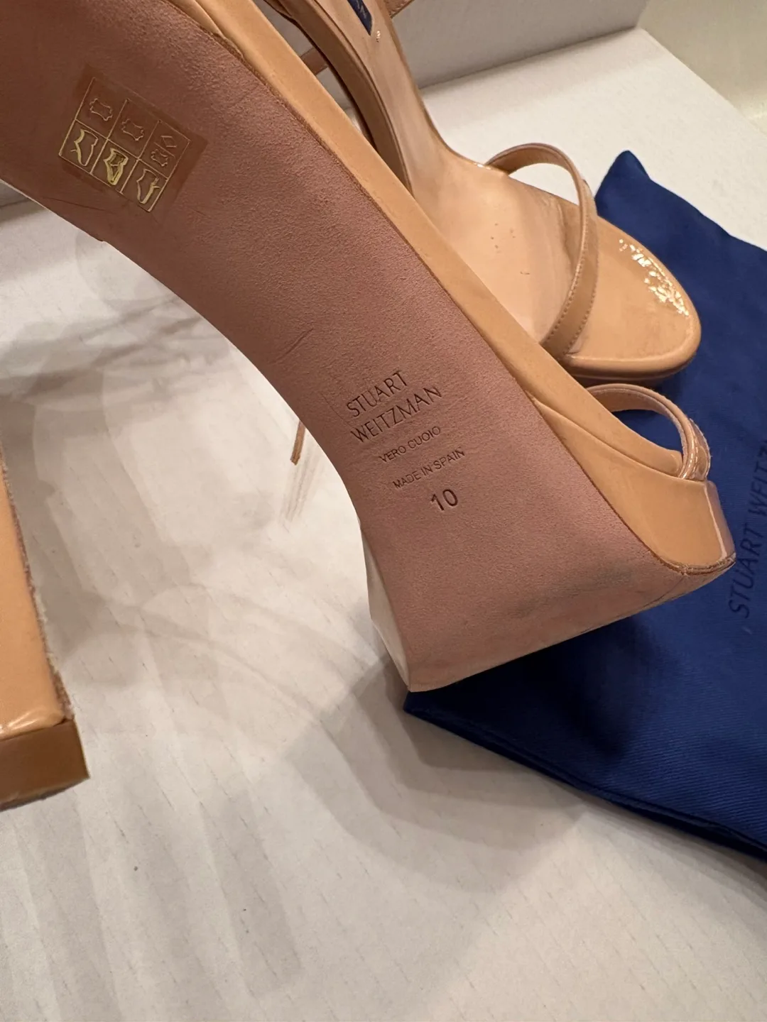 Stuart Weitzman Strappy Nude Heels - Size 10 image indicator(4)