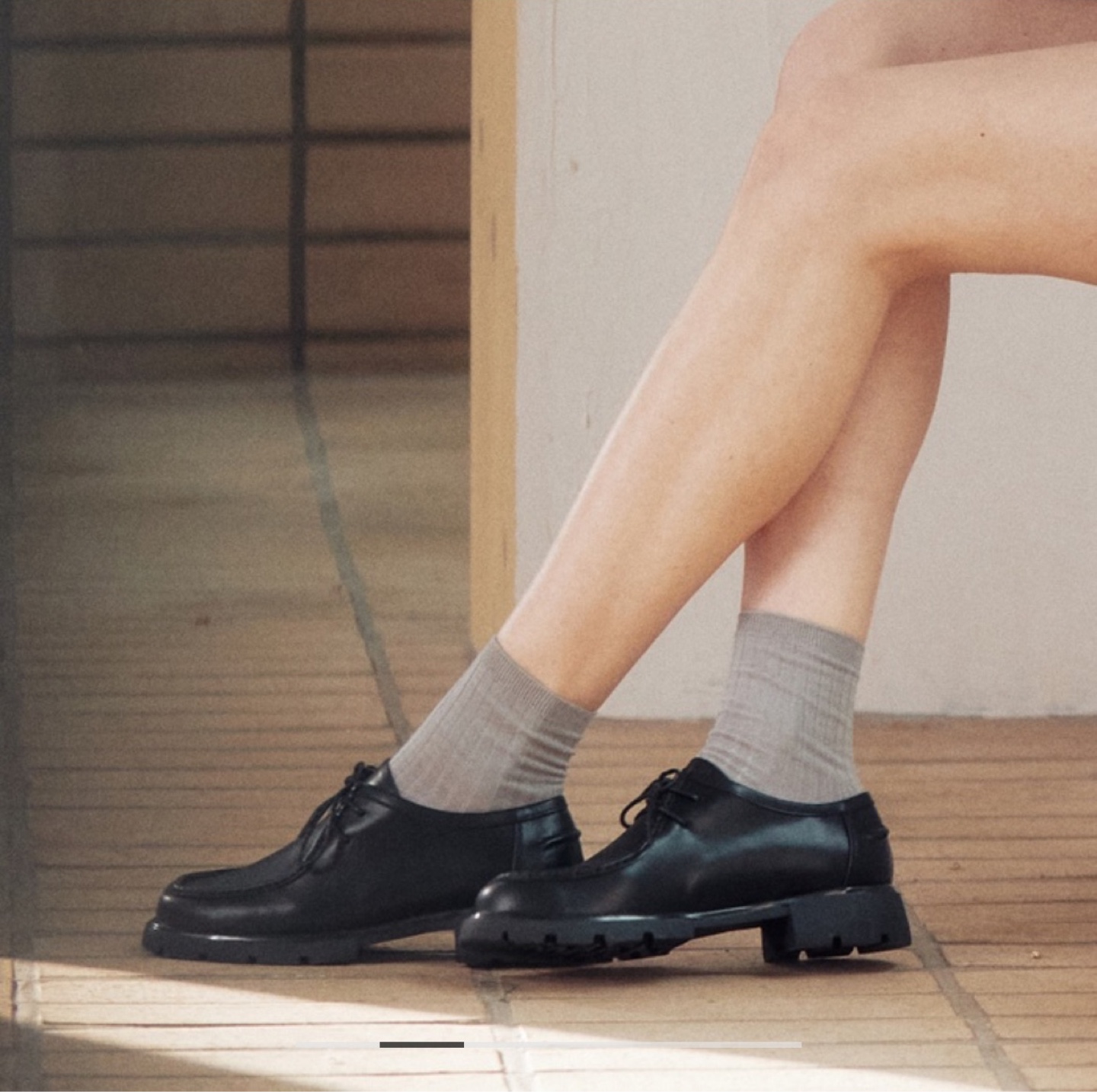 Lace-up Black Cow Leather loafer shoes 7.5-8 - photo 4