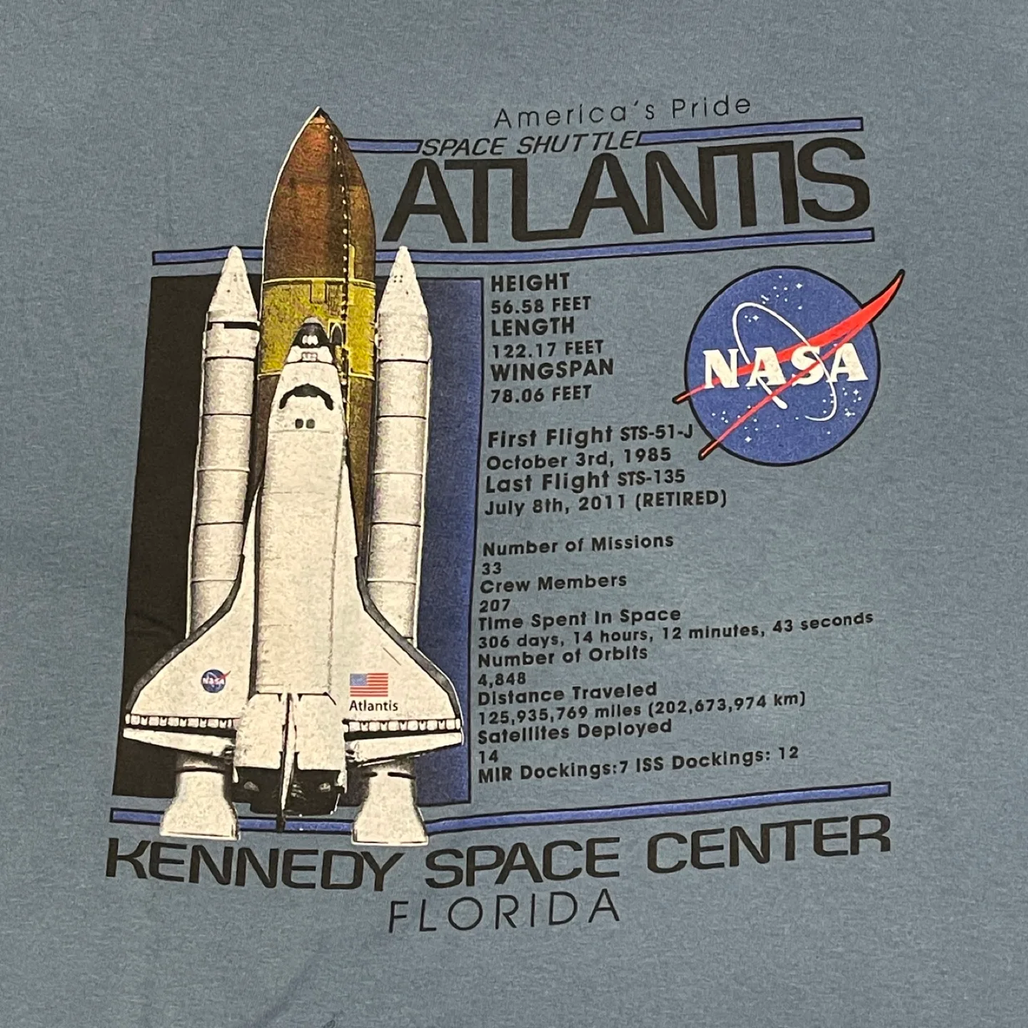 Delta Pro Weight Space Shuttle Atlantis T-Shirt XL image indicator(3)