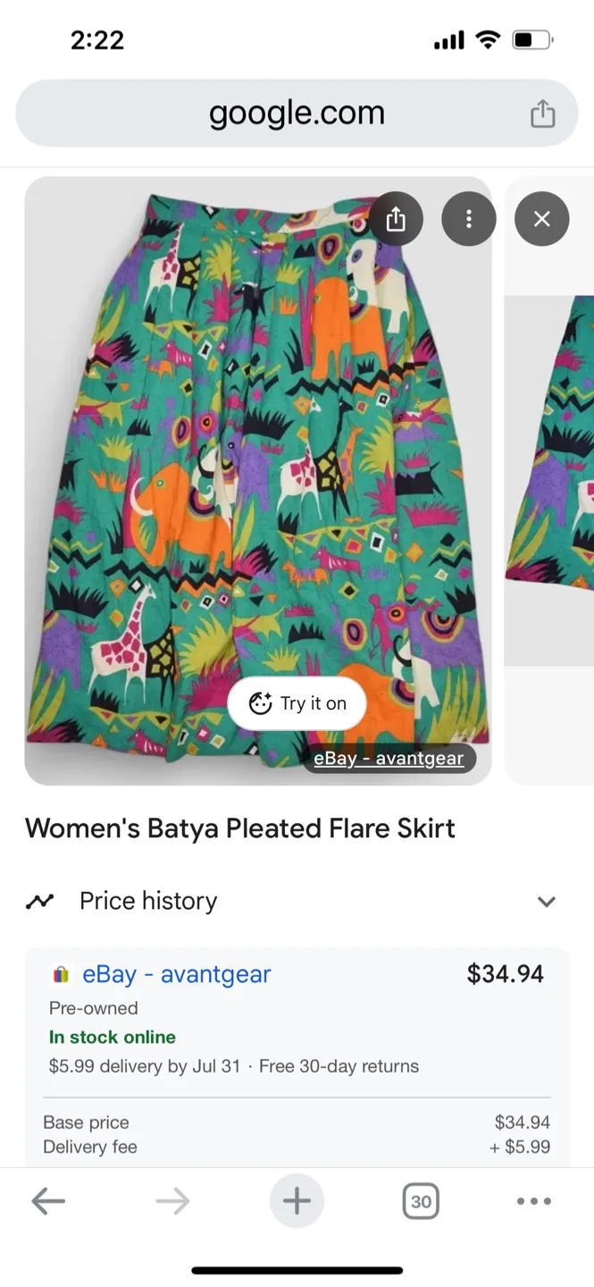 Vintage 80’s Batya Skirt with Animal Print image indicator(7)