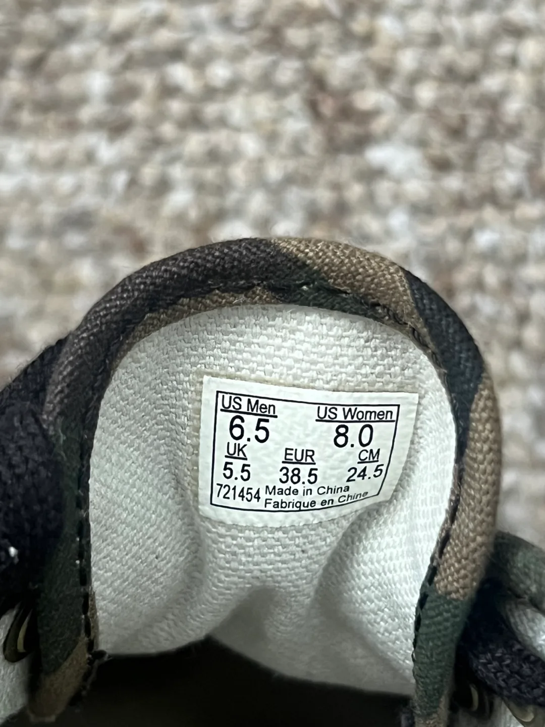 Vans Authentic Camo Sneakers - Women’s size 8 Men's 6.5 image indicator(5)