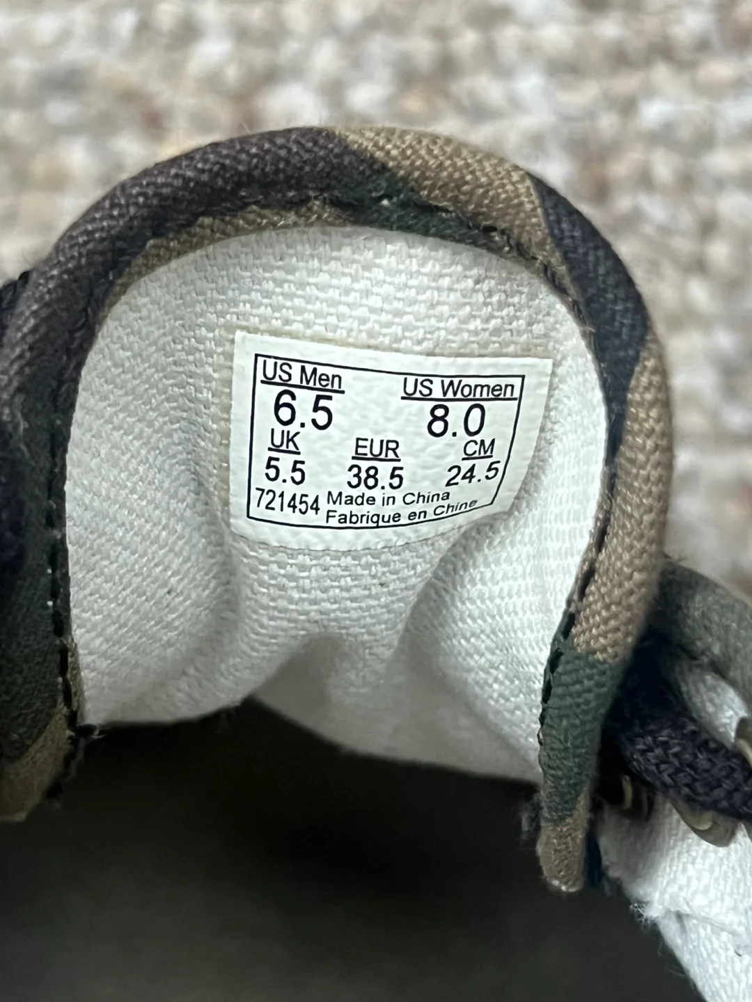 Vans Authentic Camo Sneakers - Women’s size 8 Men's 6.5 image indicator(4)