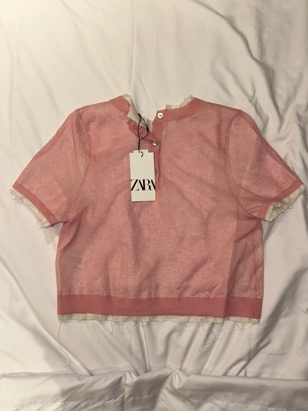 Zara Pink Knit Top - Size Small thumbnail