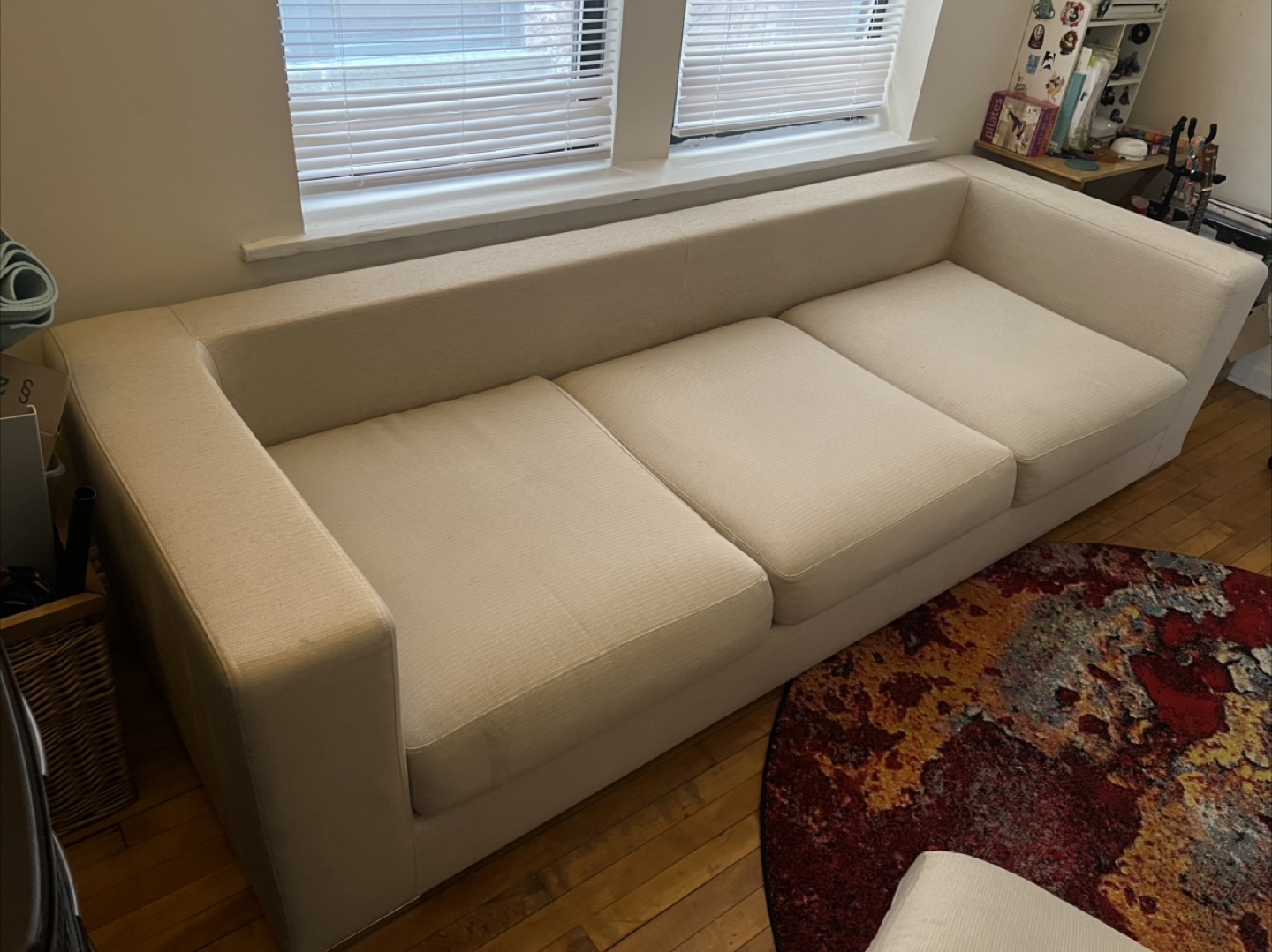 98-inches Quality Sofa - Long Beige Couch - photo 2
