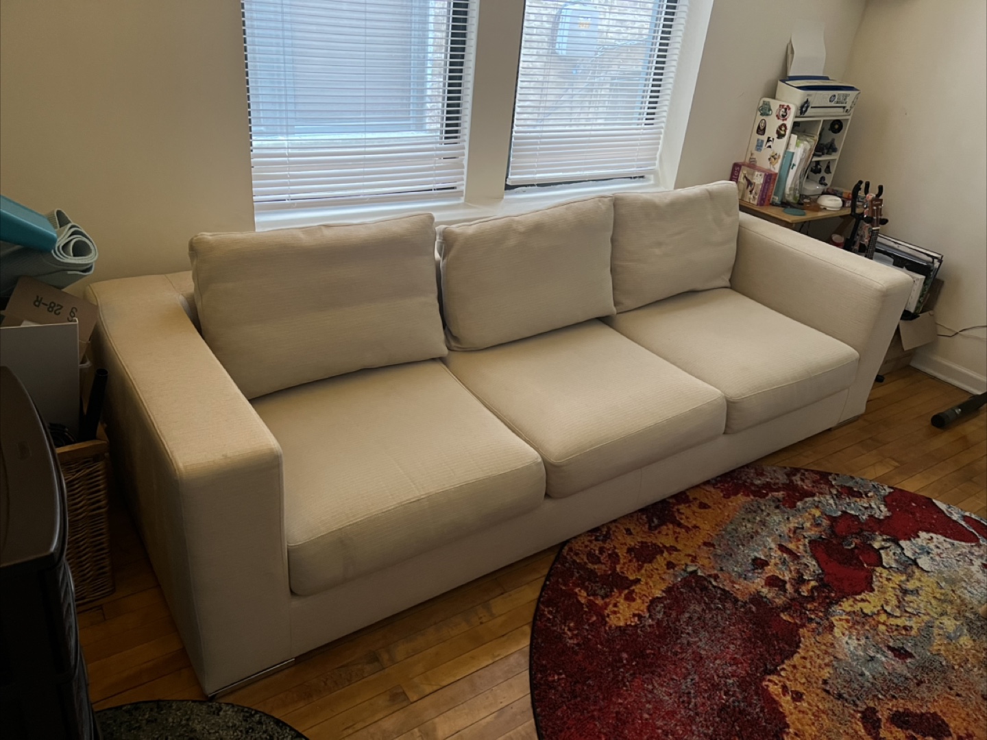 98-inches Quality Sofa - Long Beige Couch