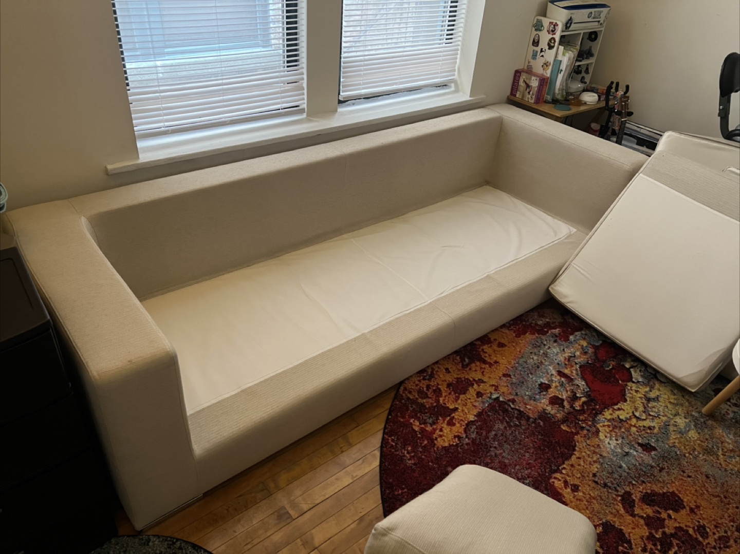 98-inches Quality Sofa - Long Beige Couch - photo 3