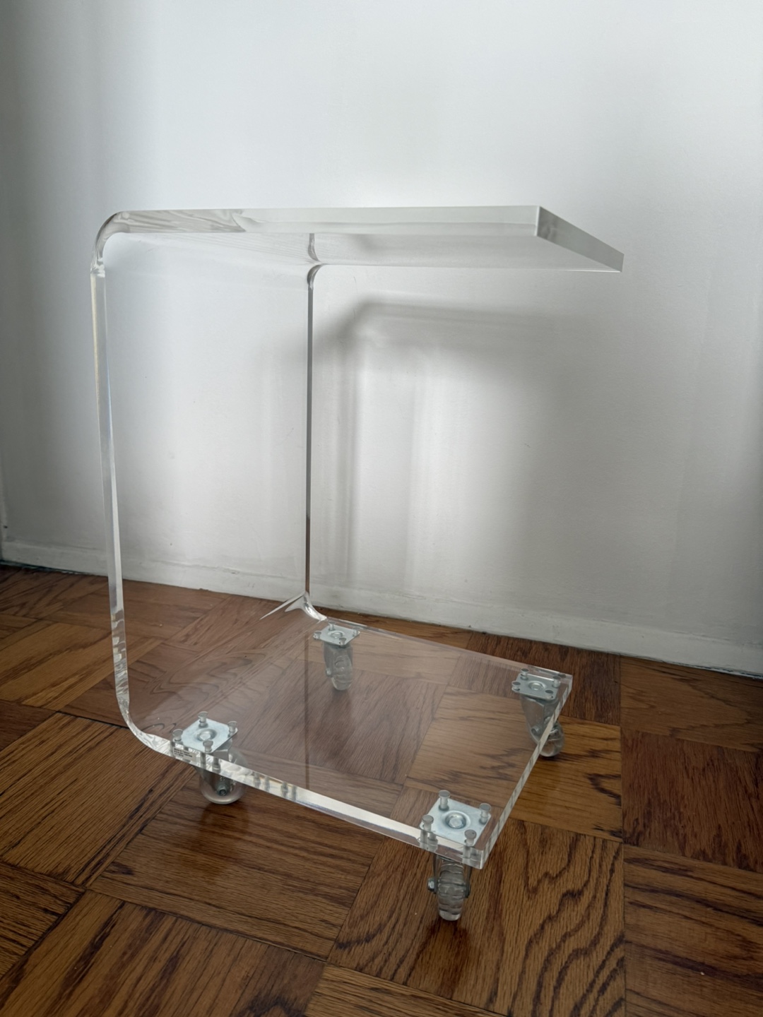 CB2 Peekaboo Side Table with Wheels