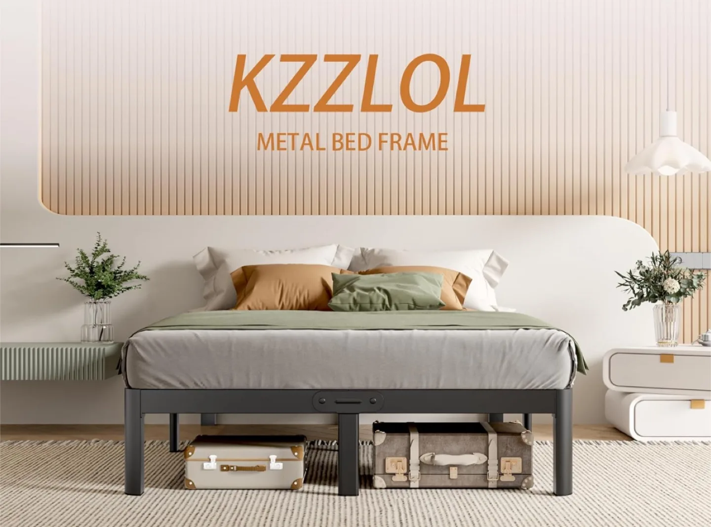 King Bed Frame 16” High Quality Metal, No Box Spring Needed thumbnail
