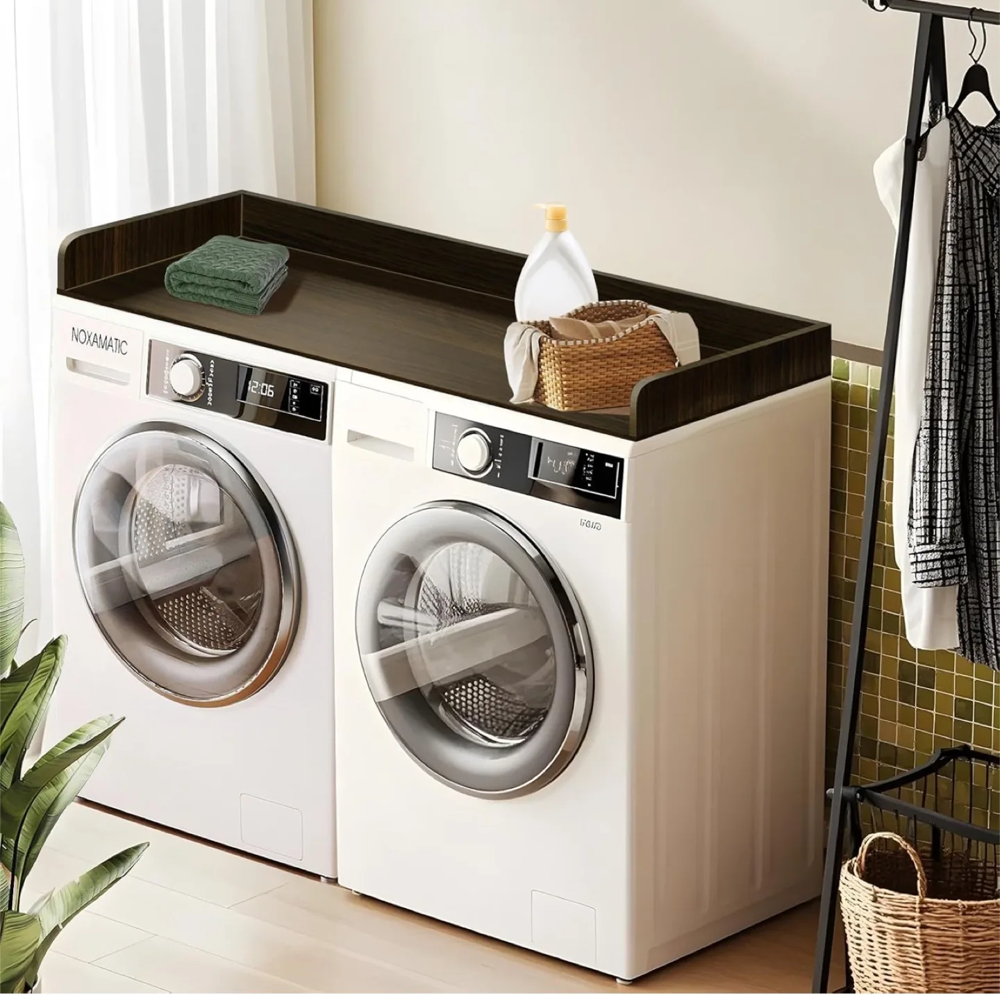 Wood Shelf Washer Dryer Countertop 27.5"x 54" Laundry Storage thumbnail