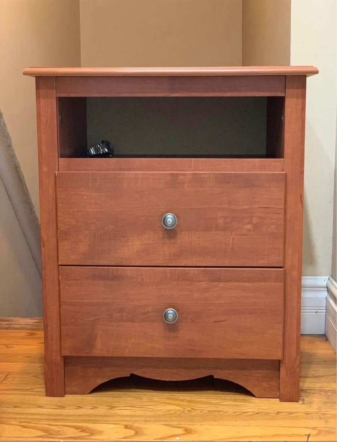 Wooden Nightstand with 2 Drawers thumbnail