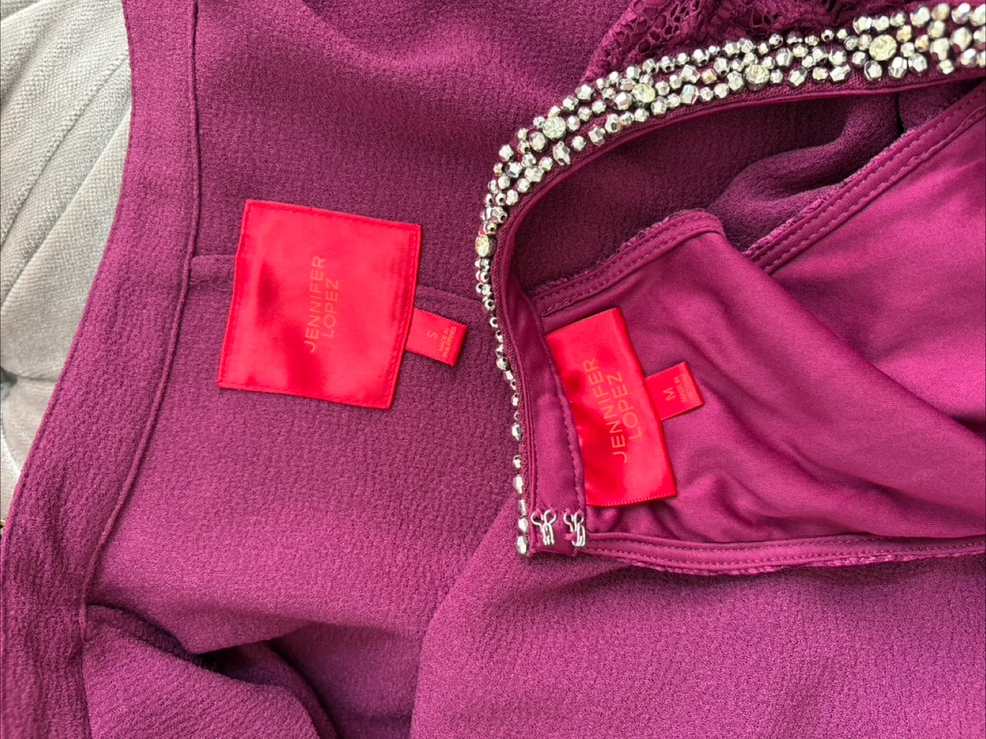 2pc J Lo S Trench M Lace with stone embellished tank top image indicator(10)