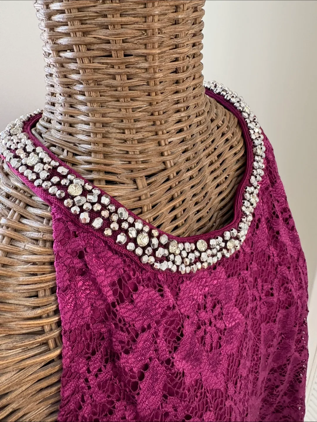 2pc J Lo S Trench M Lace with stone embellished tank top image indicator(9)