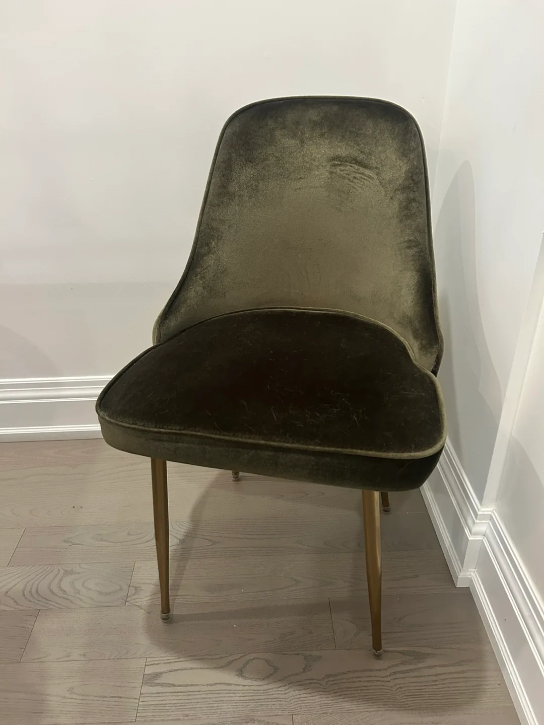 Olive Green Velvet Chair (2)